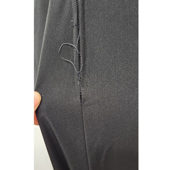 Rare VTG The Gilberts For Tally Maxi One Shoulder Black Dress White Bow, Size 8 - Picture 3 of 14